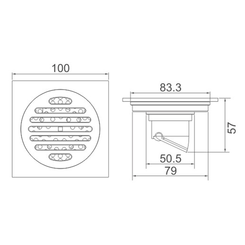 Copper floor drain 