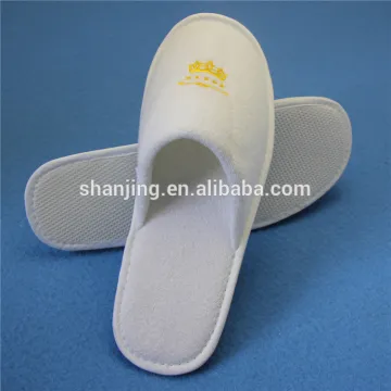 100% Cotton Towel Fabric Embroidery Logo Cheap Hotel Slippers