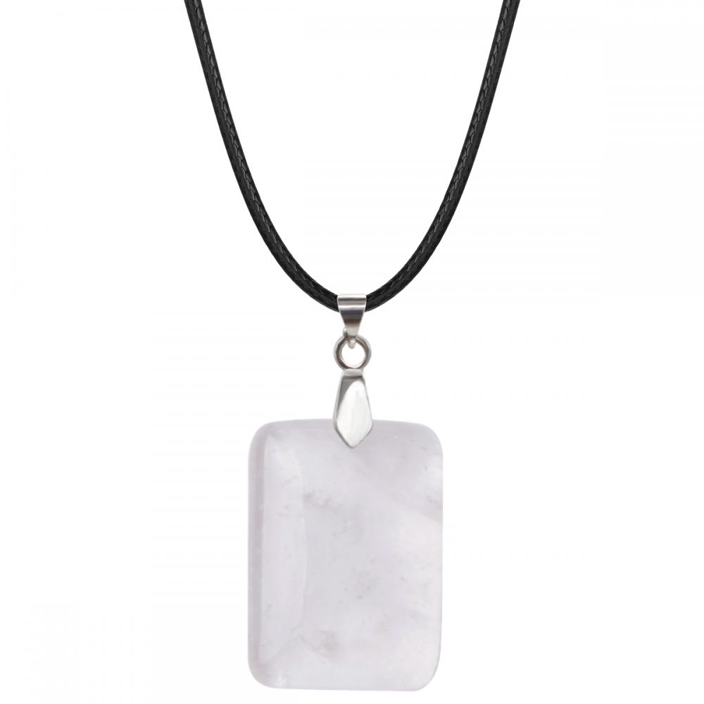 Opalite 25x35 mm Collier pendentif en pierre rectangulaire pour femmes hommes