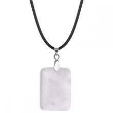 Quartz Crystal 25x35mm Rectangle Stone Pendant Necklace for women Men