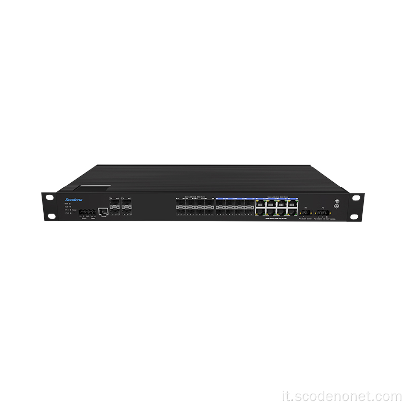 1u Rack Mount L3 4*10G Porte SFP+8*1000 Mbps Switch Ethernet industriale