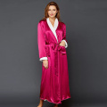 luxury reversible spa silk velour women bathrobe