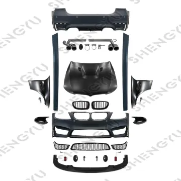 BMW 3 Series E90 2009-2012 Body Kit - M4 Style Front & Rear Bumper with Grille and Hood Side Skirt