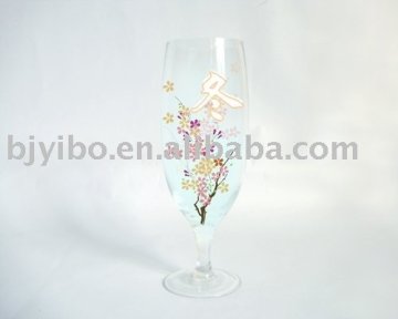 Chinese goblet glass with logo