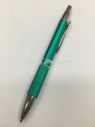 green aluminium ball pen, plastic core parker,retractable pen