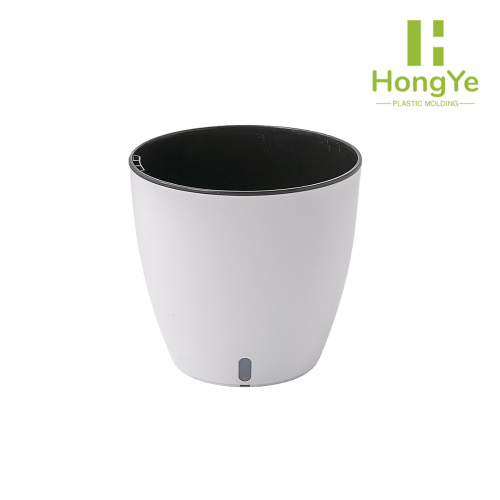 Agua de flores de plástico con autorriego automático de doble capa blanca