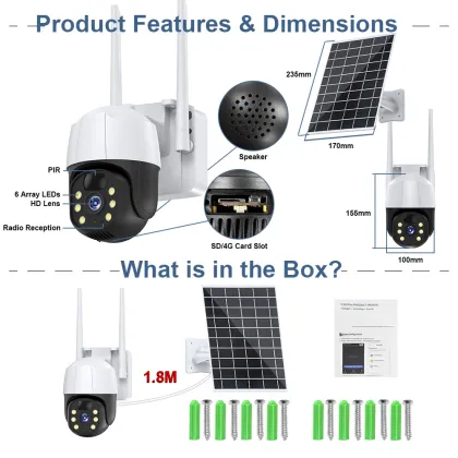 Wireless 360° Solar CCTV Camera with SIM 4G LTE Connectivity