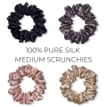 Tamanho médio Scrunchies de seda de cor sólida personalizada