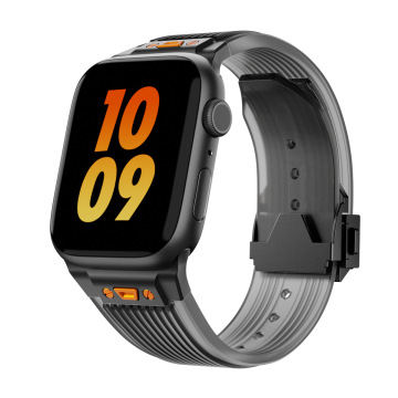 Soft Silicone Clear Strap Watch Band for iWatch Ultra 2, Series 9, 8, 7, and More Sizes