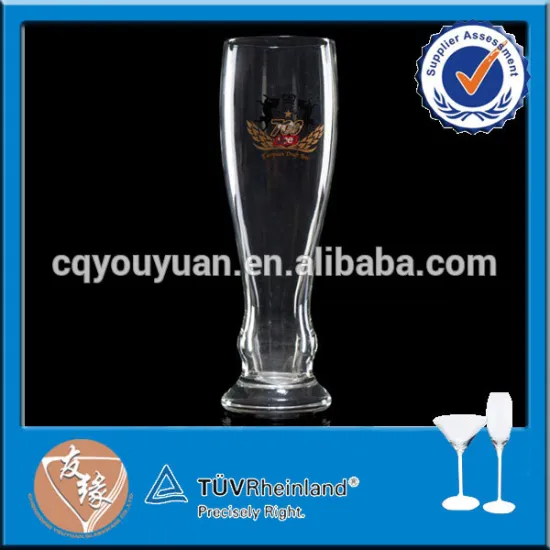 Wholesale clear tall pilsner beer glasses with logo