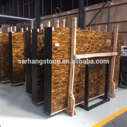 natural semiprecious gemstone slab tiger eye yellow stone