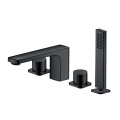 Deck Mounted Black Bathtub Faucets Brass