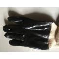 Lindo de algodón negro de PVC con guantes lisos