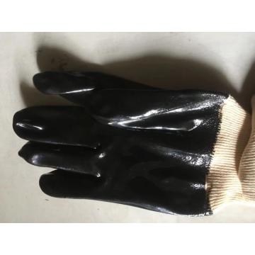 Μαύρη πτώση βαμβακιού PVC με ομαλά γάντια