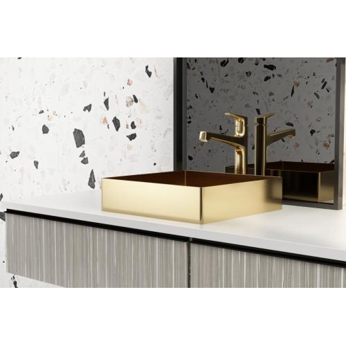 Fregadero de baño rectangular de acero inoxidable cepillado