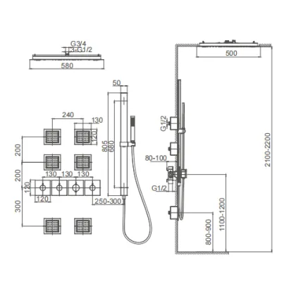 Five Function Body Jet Shower