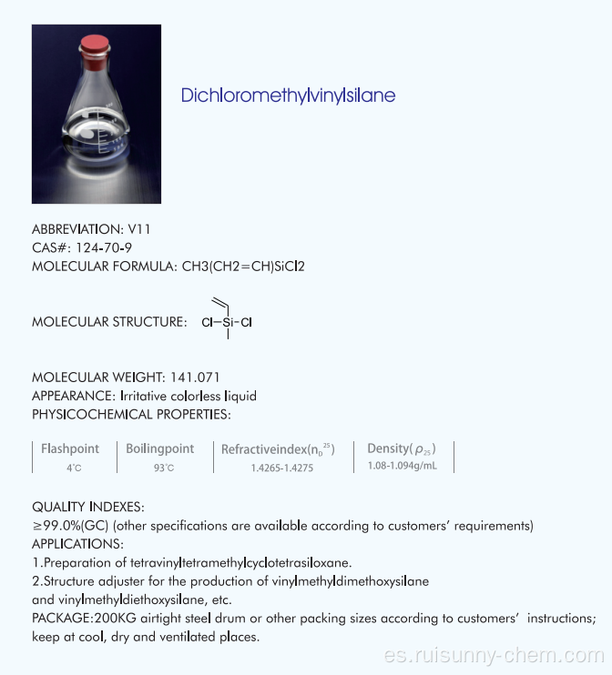 Cas no.: 124-70-9 metil vinil dicllorosilano