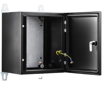 Metal Electrical Enclosure Box: 12"x10"x8" Black Waterproof Steel Junction Box for Projects