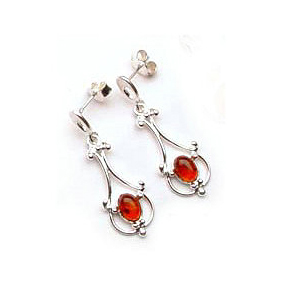Ball-shaped women diamond sterling silver 925 drop earrings