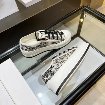 Wholesale Luxury Designer Canvas Sneakers - Thick-Soled Embroidered Lace-Up Casual Shoes for Men and Women