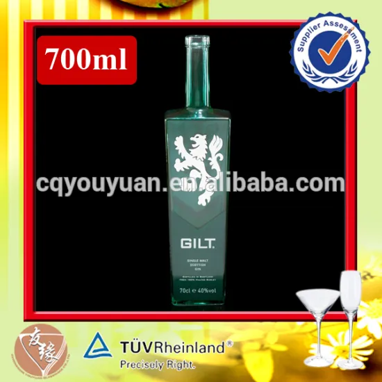 cork top green vodka glass beverage bottle 700ml