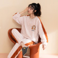 couples long sleeve thick warm pajamas