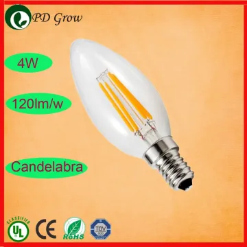 2w/4w dimmable LED Candlelabra Filament bulb E12 E14 2300K 2500K 2700K