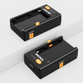 Sony NP-F Battery Charger: 25W USB-C PD Input/Output & DC 8V/12V Powering Adapter Mount for ZGCINE NPF-02