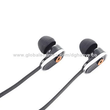 Flat cable in-earphones with mic/volume control for mobile phoneNew