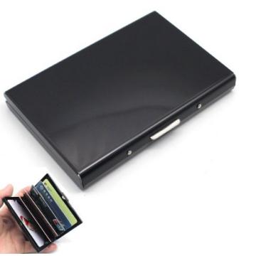 RFID Blocking Credit Card Protector Black Business Card Holder Stainless Steel Card Holder