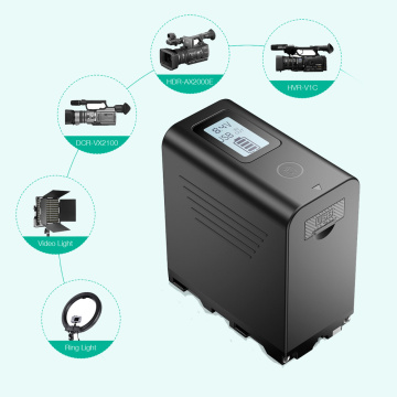 NP-F970 7.4V 7800mAH Multifonctionnel Banque de banque d'alimentation lithium-ion rechargeable