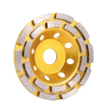 Long Life 125mm Double Row Diamond Cup Grinding Wheel for Concrete, Marble, and Granite Surface Finishing