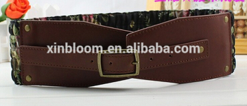 fashion new countryside floral ladies and women all-match casual wide wsaist belt with flexable needle buckle for dress and coat