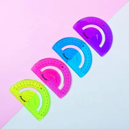 Customized 180 Degree PVC Flexible Protractor Measuring Tool