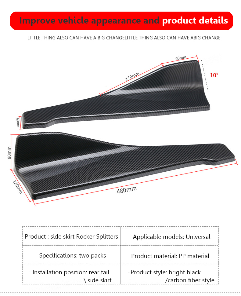 Body Kit Side Skirts Rear Bumper