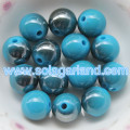 6-20MM Super Shiny Plastic Juicy Globe Perles Metallic Two Tone