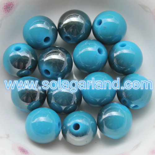 6-20 MM Super Glanzende Plastic Juicy Globe Kralen Metallic Two Tone