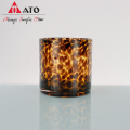 14oz Leopard Spot Printing Glass Candle Jars
