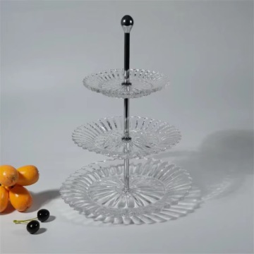 European Design Three-Layer Baccarat Crystal Pastry Tray Set for Home Decor