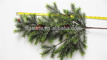 Christmas vertical Garden home Decoration 60cm long Artificial hand PE plant 3 branches 25 heads pine glitter leaf ESSZ11 1901