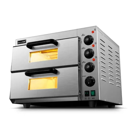 Lecon Commercial Stone Base Double Deck Electric Pizza Oven