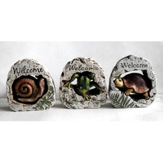 "Snail & Frog & Turtle" garden decoration colored stone