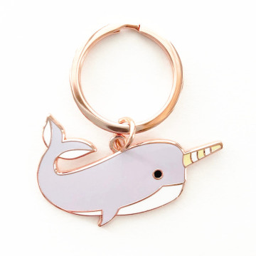 Cartoon Cute Blue Whale Shark Customised Metal Keyring