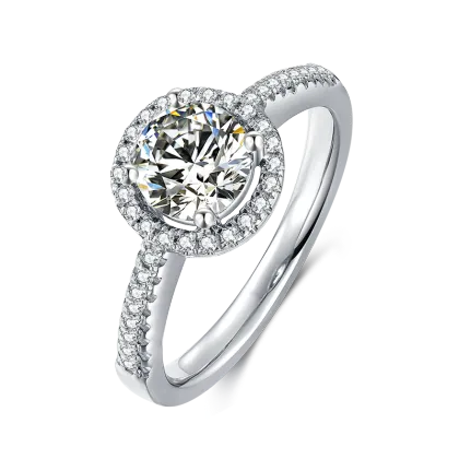 Snowflake Mosang Stone Ring 925 Sterling Silver Classic Six Claw Mosang Diamond Ring