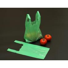 Plastic T Shirt Bag in Green