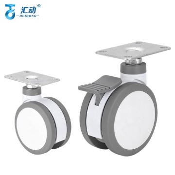 TPR 3/4/5 Inch Furniture Hardware: Plastic Caster Wheels for Medical Equipment Beds with Mute, Universal, and Directional Brake Function