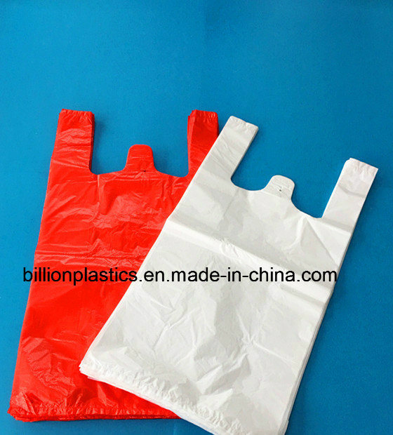 HDPE Plastic TShirt Plain Shopping Bag with or Without Printing