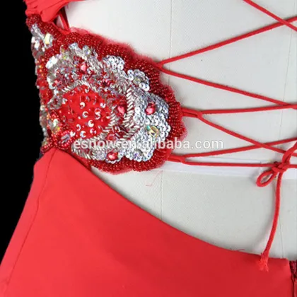 2016 Wholesale Sexy Sweetheart Beaded Lace up Fashion Evening Dress for Ladies