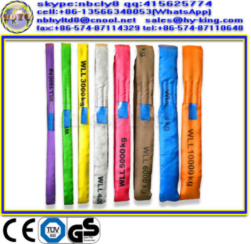 CE GS approved 6ton white round lifting sling , round sling , polyester endless sling