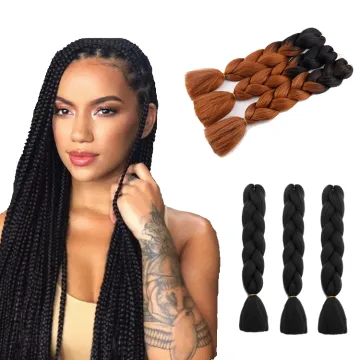 Jumbo Braiding Hair Extensions Straight African Braid Hair Attachment 24 Inch 100g Yaki Ombre Color Braids Synthetic Fiber Hair